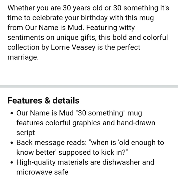 THRILLED TO BE 30 SOMETHING 16oz CERAMIC MUG - Picture 5 of 5